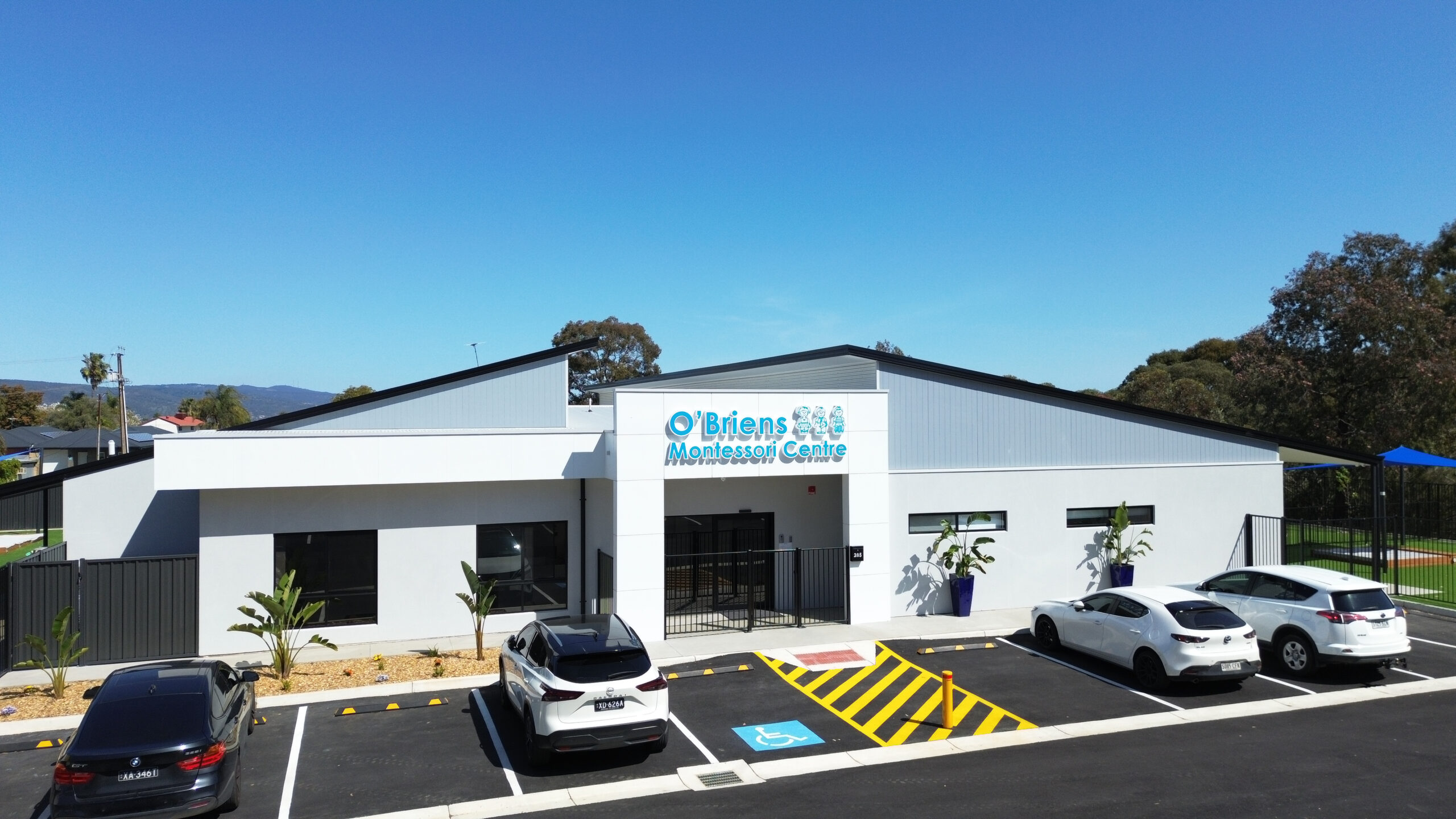 Front entrance of O’Briens Montessori childcare centre Modbury