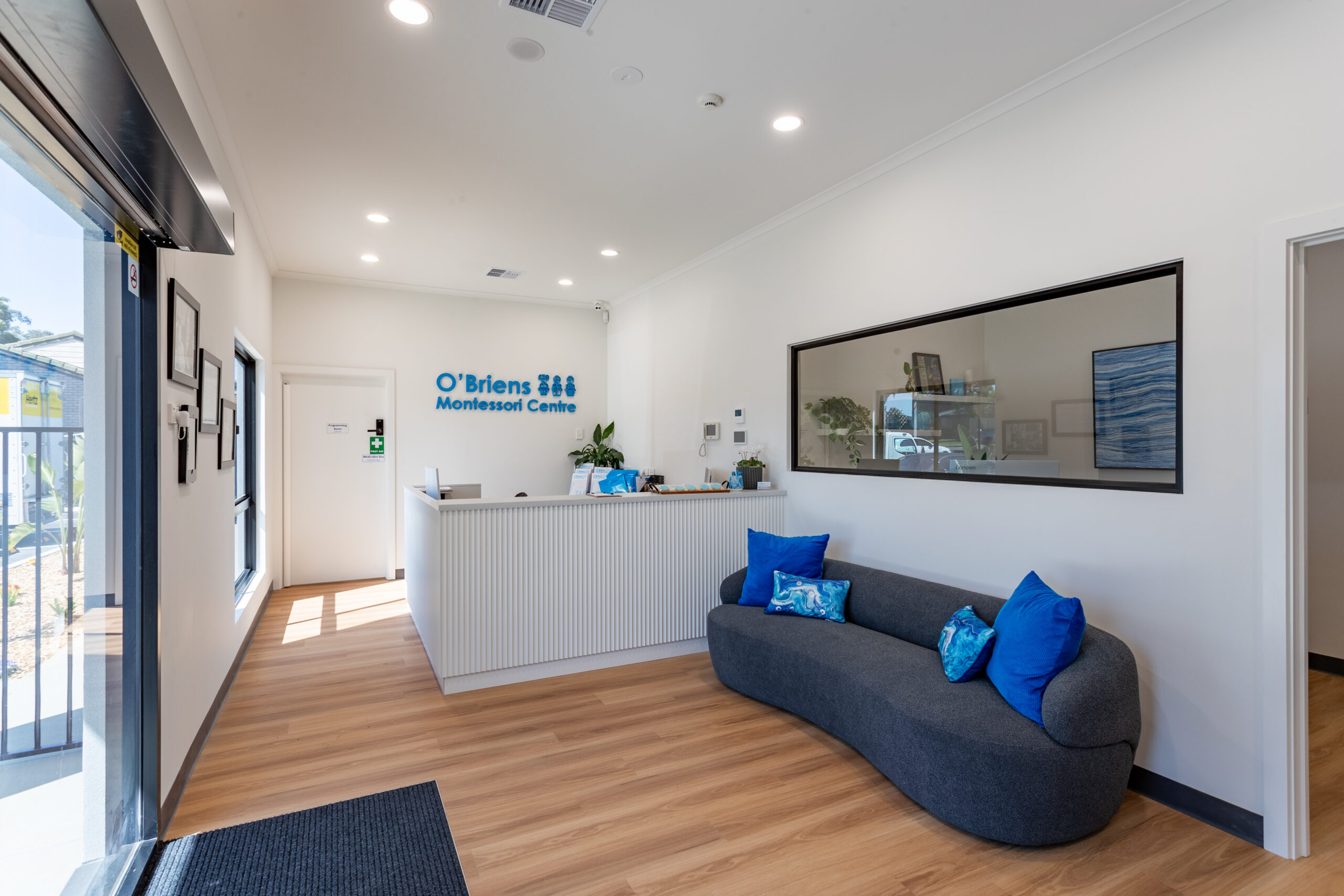 Reception and administration area at Montessori Centre built by skilled builders