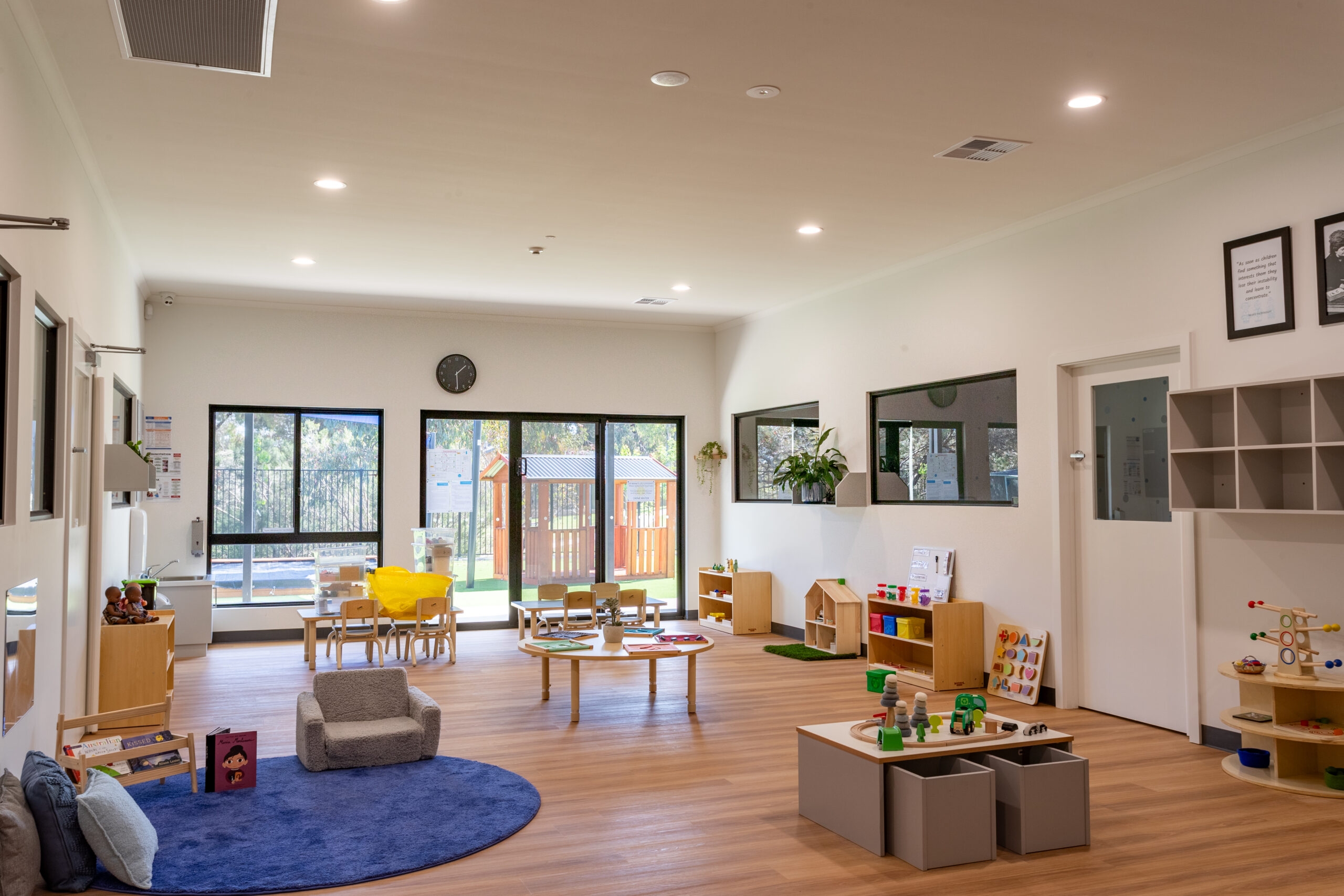 Interior play space at Modbury Montessori childcare centre