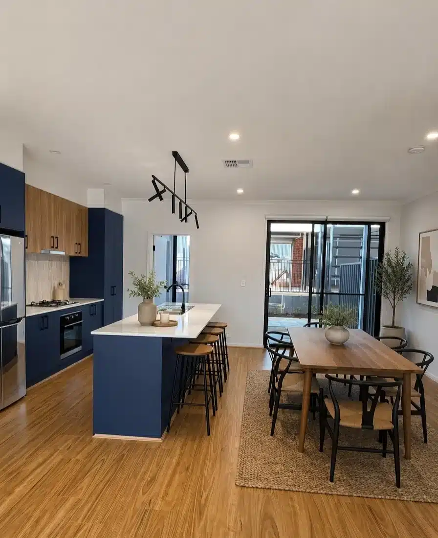 Kichen and dining area in the Finch Lane townhouses in Mount Barker
